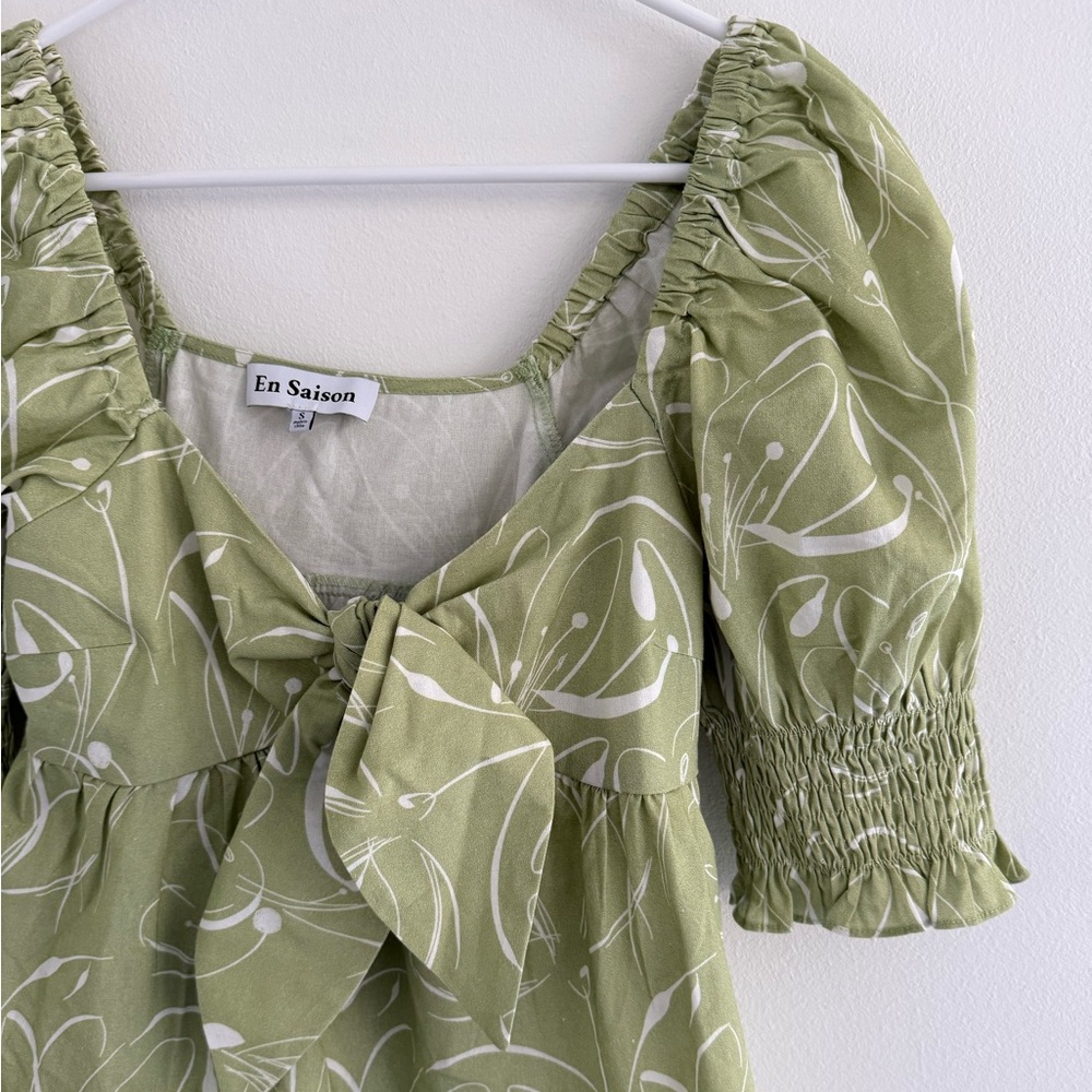 En Saison Idrissy Green Mini Dress Small - Picture 3 of 7